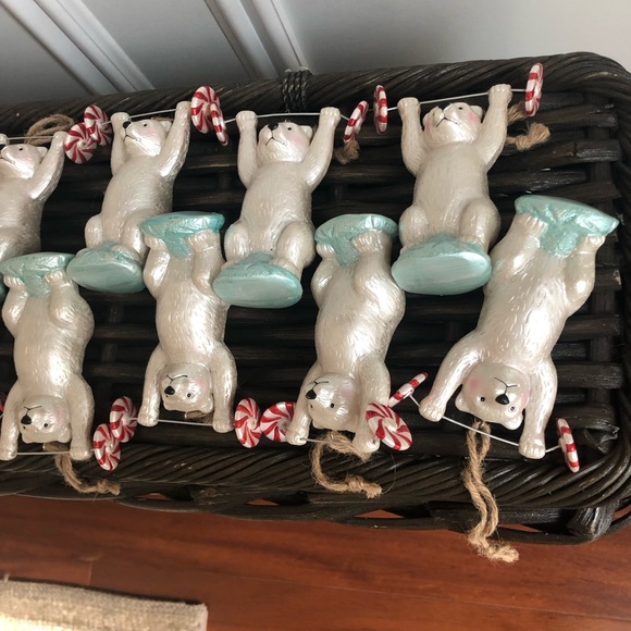 Set of 24 Pottery Barn Kids Mercury Polar Bear Weight Lifter Ornaments - Picture 4 of 7